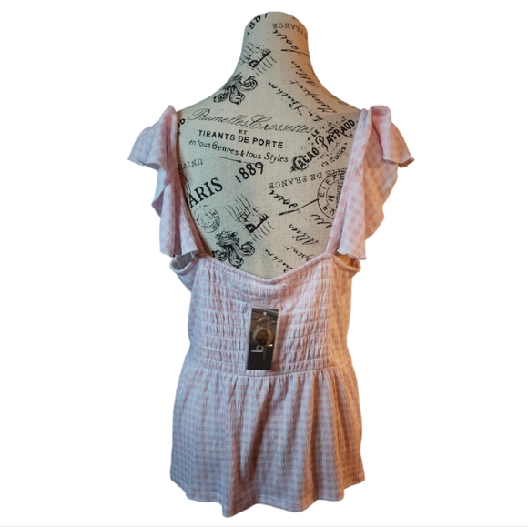 NWT Belle by Bellidini Pink/White Blouse Size Medium Very Stretchy Material - Picture 2 of 3